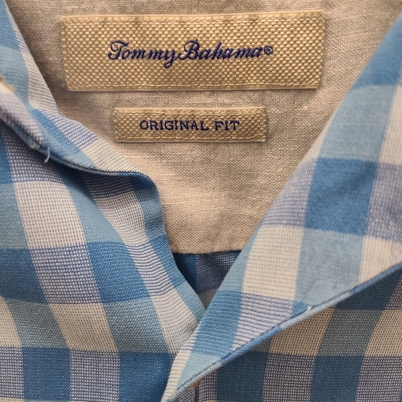 Tommy Bahama Original Fit 100% Short Sleeve Checkered Shirt - XL - Picture 8 of 9